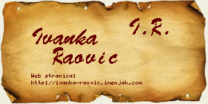 Ivanka Raović vizit kartica